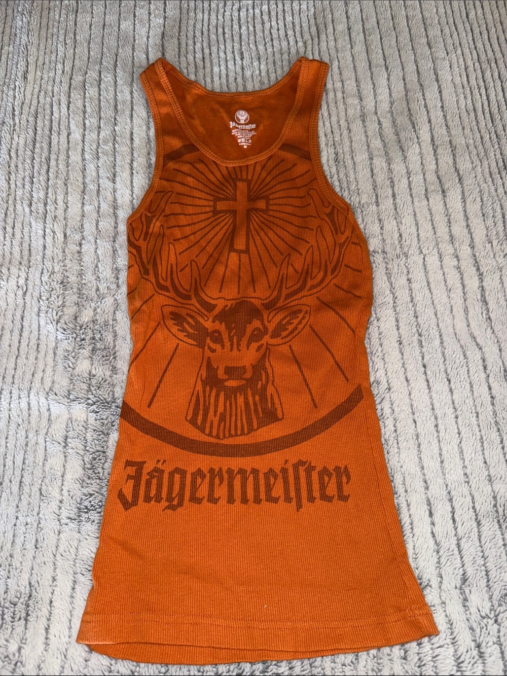 Jagermeister Orange Logo Tank Top with Deer Graphic